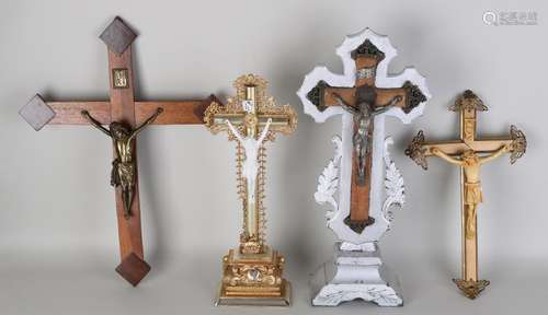 Four antique religious crosses. 19th - 20th Century.