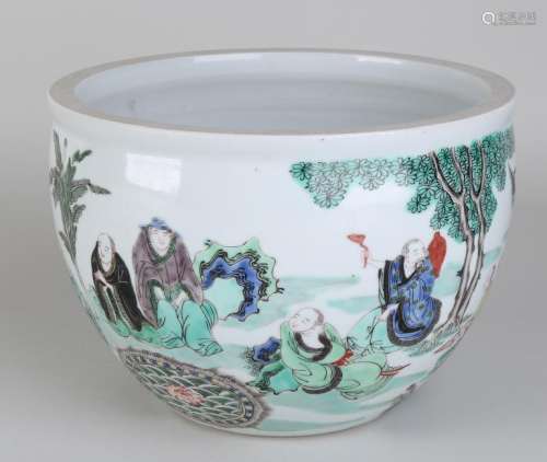 Old / antique Chinese porcelain Family Verte flower pot