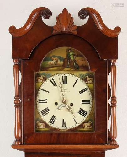 Early 19th century English grandfather clock. Oak with