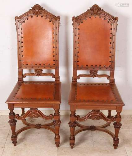 Four 19th century German walnut Gründerzeit chairs