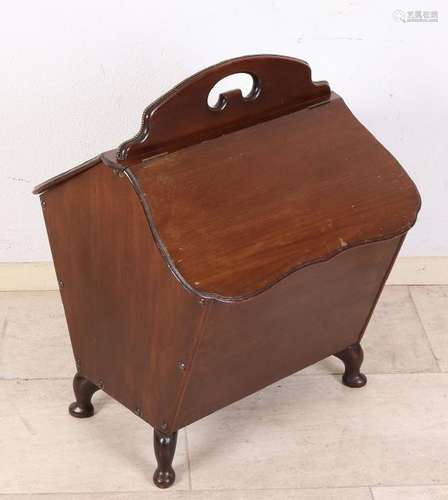 Antique English mahogany magazine rack. Double-sided on