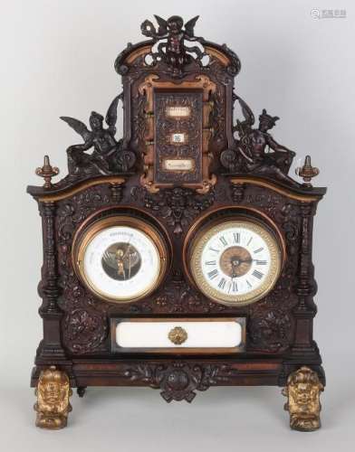 Beautiful 19th century cast iron desk clock with