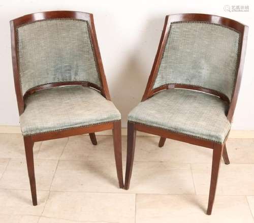 Two antique English mahogany chairs. Circa 1880. Size: