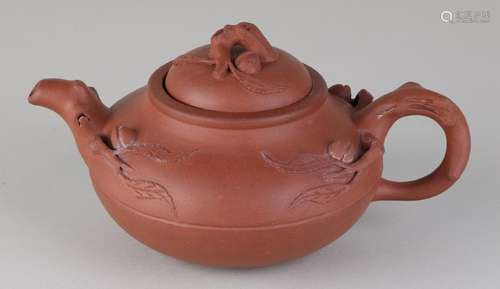 Old Chinese Yixing teapot with floor mark and peach