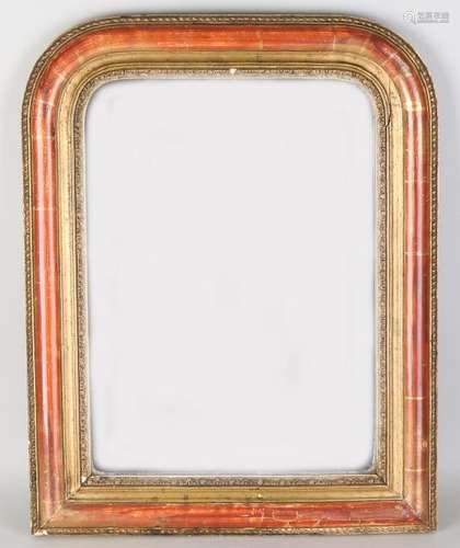 Antique gilded mirror. Circa 1860. Size: 60 x 48 cm. In