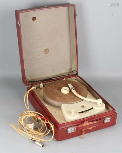 Old 220 Volt suitcase record player. 50-years.