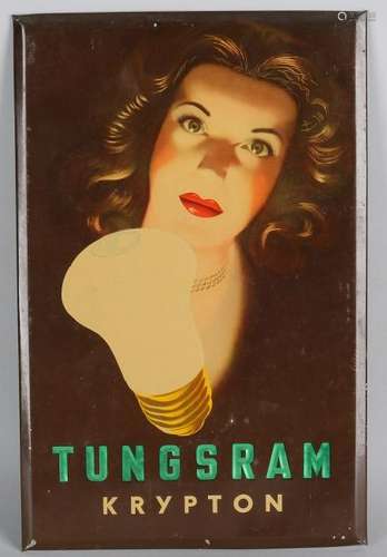 Advertising plate from the 40s - 50s of Tungsram