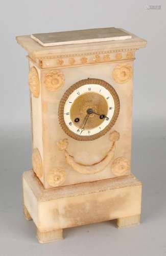 Early 19th century French alabaster Empire pendulum