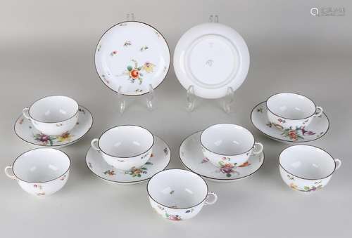 Six pieces of 19th century German Nymphenburg porcelain