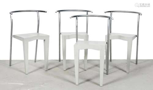 Four Italian Philip Starck Dr. Glob Kartell chairs.