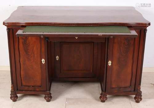 German mahogany Louis Philippe writing desk with legs,