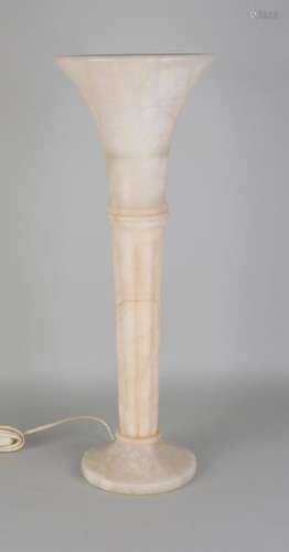 Italian alabaster table lamp in trumpet shape. Second