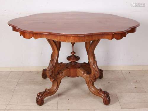 Dutch 19th century mahogany spinning head dining table.