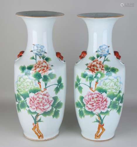 Two large 19th century Chinese porcelain vases with