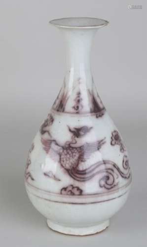 Old / antique Chinese porcelain vase with bird of