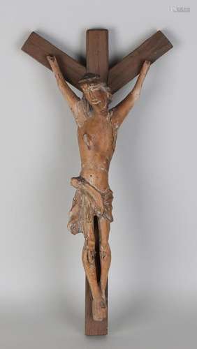 Early wood-stained Corpus Christi. 17th - 18th Century.