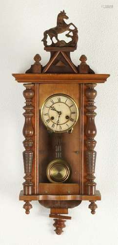 Antique German walnut Junghans regulator. Circa 1900.