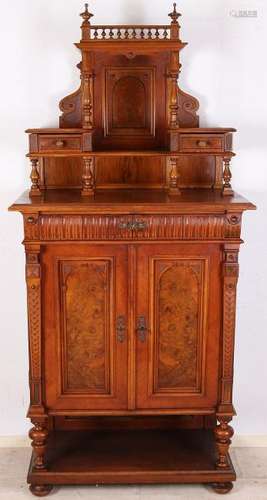 Antique German walnut Gründerzeit Vertico with