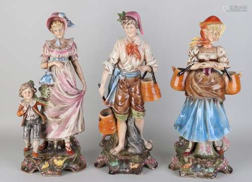 Three large East German porcelain statues. HGGDR Circa