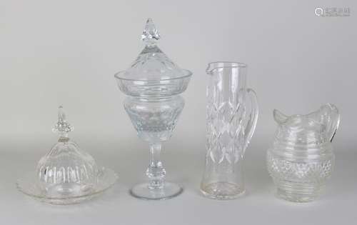 Four times antique crystal glass. Consisting of: Ginger