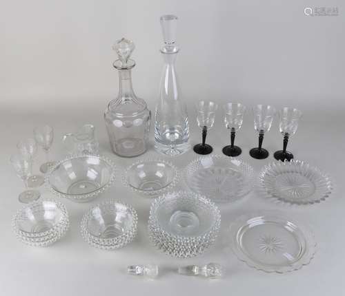 Lot of various old glassware / crystal. Various dishes