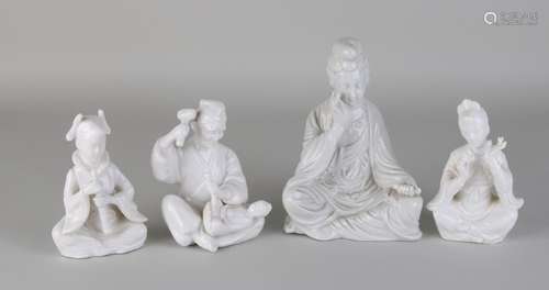 Four ancient Chinese Blanc de Chine figures. 20th