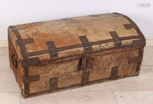 17th - 18th Century French spruce travel chest with