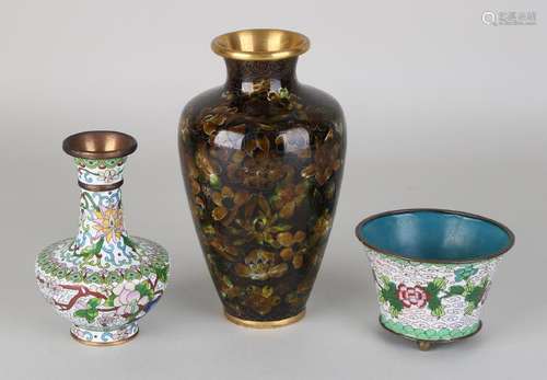 Three parts old / antique Japanese cloisonne.