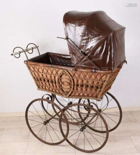 19th Century stroller on high wheels with leaf springs,