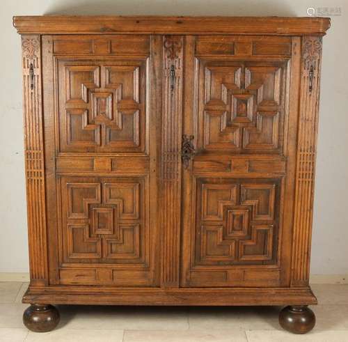 17th - 18th Century Dutch oak two-door Renaissance