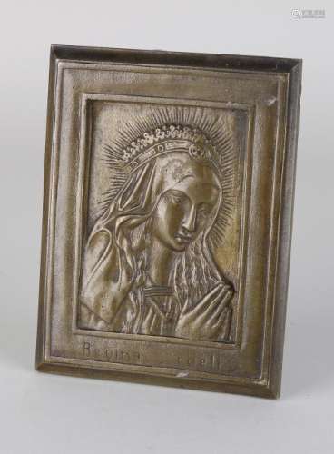 19th Century bronze table icon. Regina Coeli. Size: