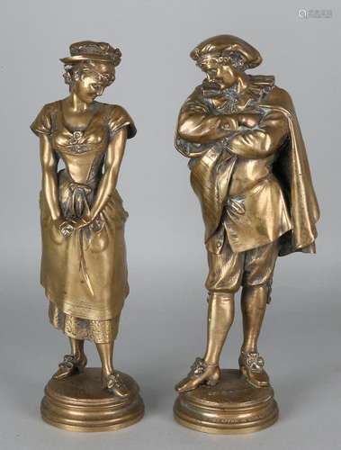 Two antique bronze figures by Leopold Harze. 1831 -