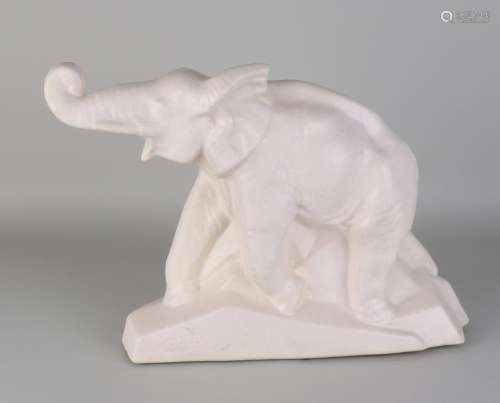 Large German ceramic Art Deco elephant. Circa 1930.