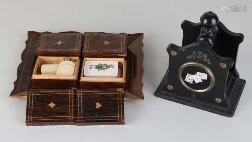 Twice concerning card game. One time antique wooden
