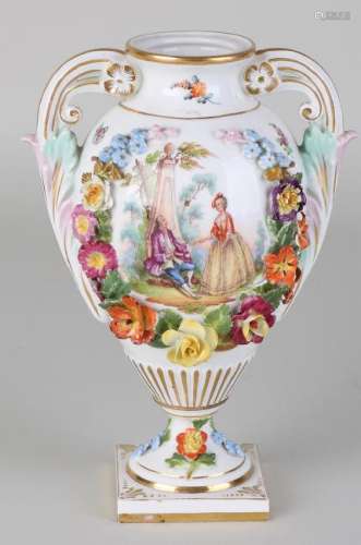 Antique German Dresden porcelain showcase. 20th