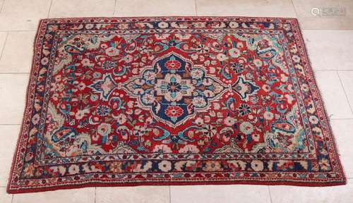 Old Persian rug. Multi-colored, floral decor. Size: 150