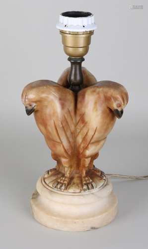 Art Deco-style marble lamp with three birds. 20th