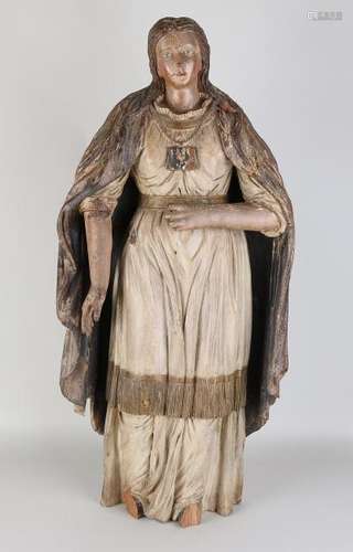 17th - 18th Century large wood-stoned Madonna with