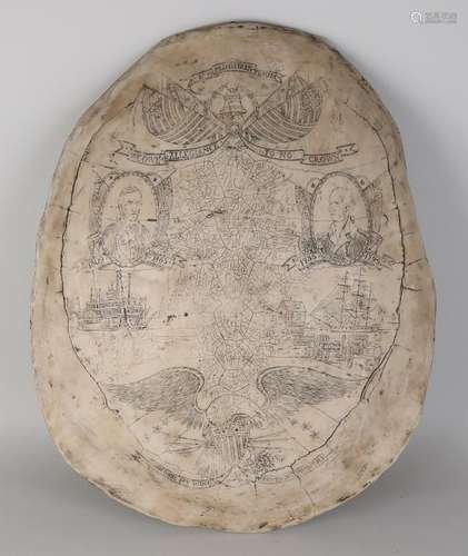 Large imitation tortoise shield with Americana