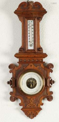 Antique Dutch walnut barometer. Circa 1900. De Gruyter