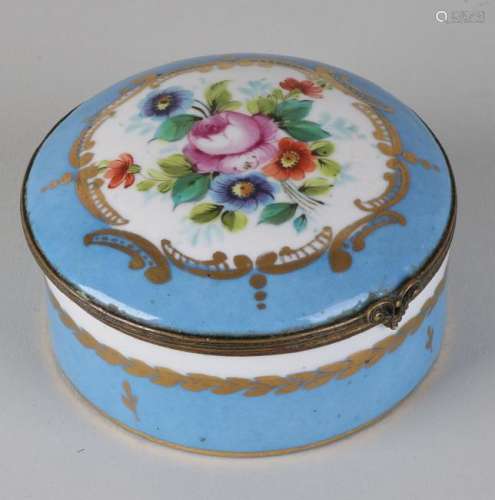 Antique French porcelain Sevres style box with hand