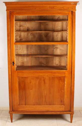 German Biedermeier ash or elm wood display case. Circa