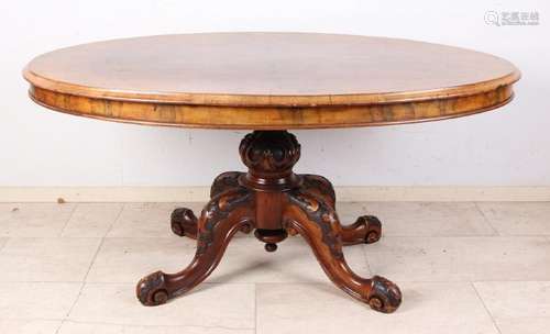 German carrot nuts Louis Philippe coffee table. Circa