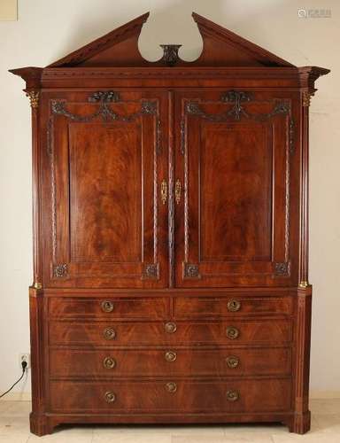 Original Dutch mahogany Louis Seize cabinet with