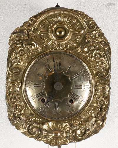 19th Century French show comtoise with plated dial.