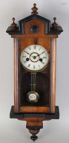 Small antique walnut regulator. Eight day with half