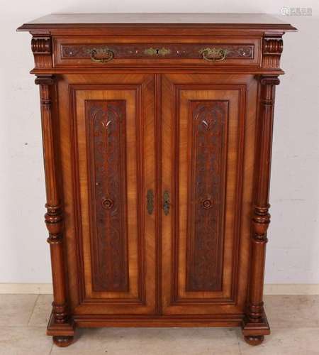 Nice antique German walnut Gründerzeit vertico