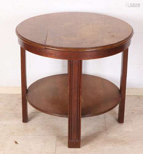 Antique oak side table with floor around 1920