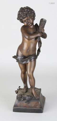 Bronze putti. Second half of the 20th century. Size: 43