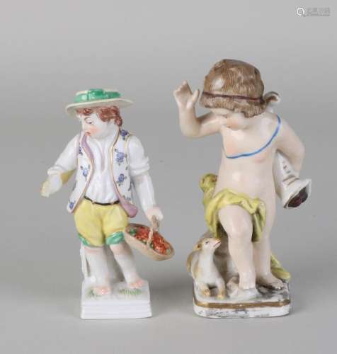 Two antique German porcelain figures. 19th century.